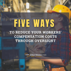 a title image that says: Five Ways to reduce your workers' compensation costs through overight